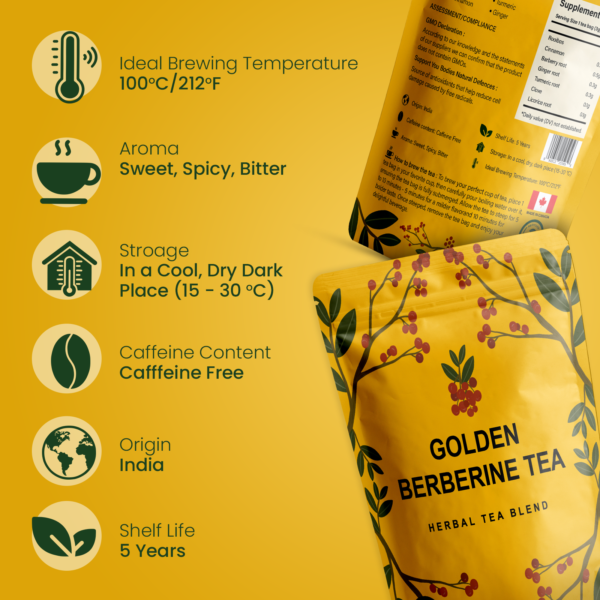 Berberine Tea 45g – Natural Organic Caffeine Free Tea Blend - Image 5
